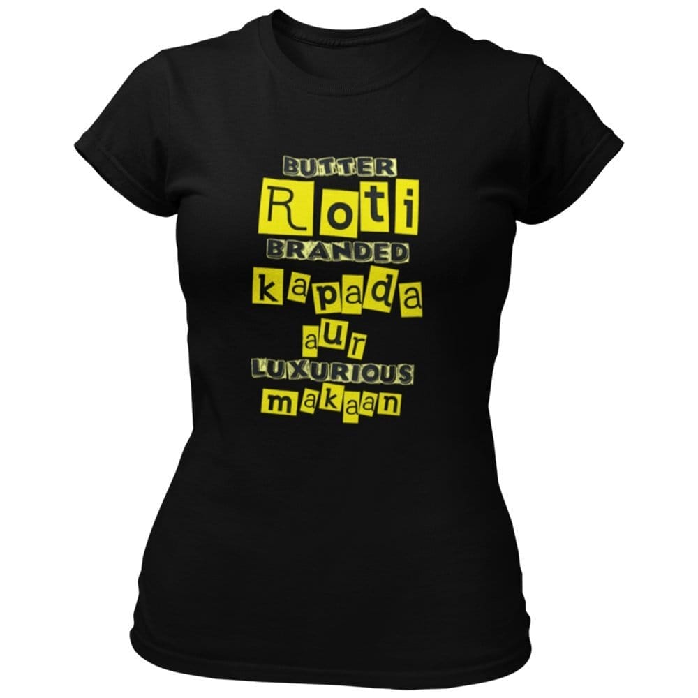 Stylish Women EqualLife Pure Cotton Bio-Washed Chest Printed T-Shirt - Funny Tees - Butter Roti 