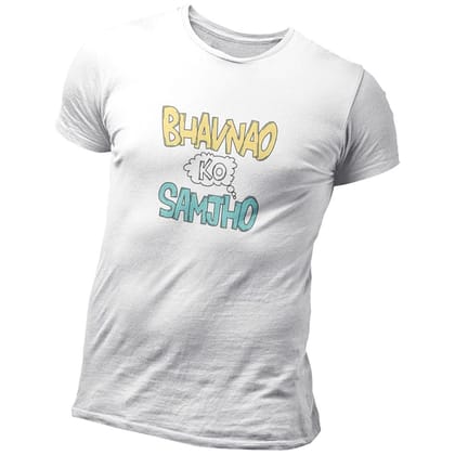 EqualLife Pure Cotton Bio-Washed Chest Printed T-Shirt - Funny Tees - Bhavnao Ko Samjho Design 24 - by ZingerTees-Men-EL9120642-M