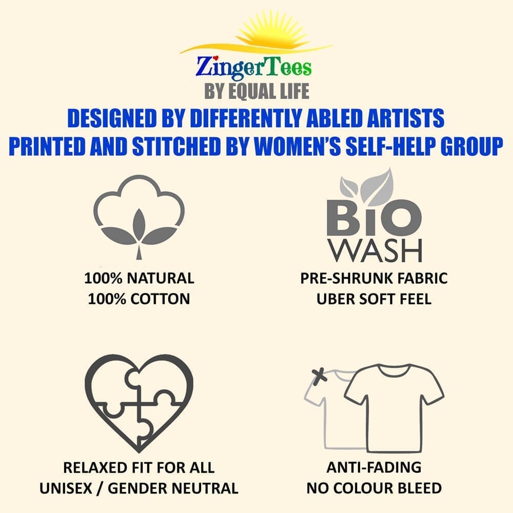 Top Men EqualLife Pure Cotton Bio-Washed Chest Printed T-Shirt - Funny Tees - Bheja Maat Khaa De