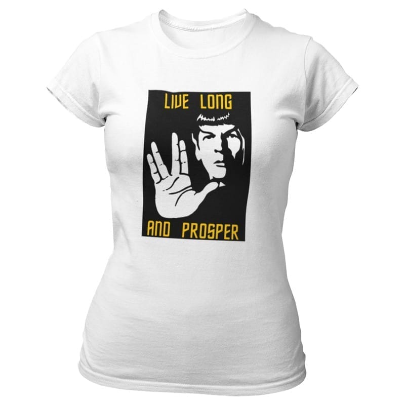 Modern Women EqualLife Pure Cotton Chest Print T Shirt-Sifi Series-Live Long and Prosper-Spock-D