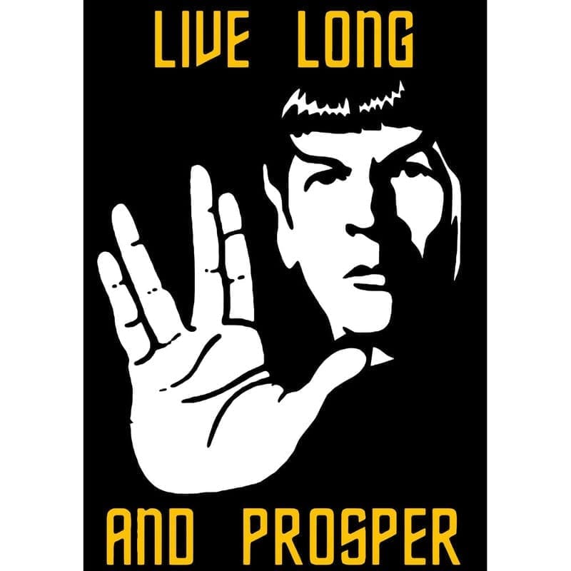 Modern Women EqualLife Pure Cotton Chest Print T Shirt-Sifi Series-Live Long and Prosper-Spock-D