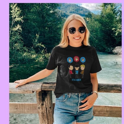 EqualLife Pure Cotton Chest Print T Shirt-Sifi Series-It is Logical-Spock-Design-5-by ZingerTees-Women-EL9120475-F