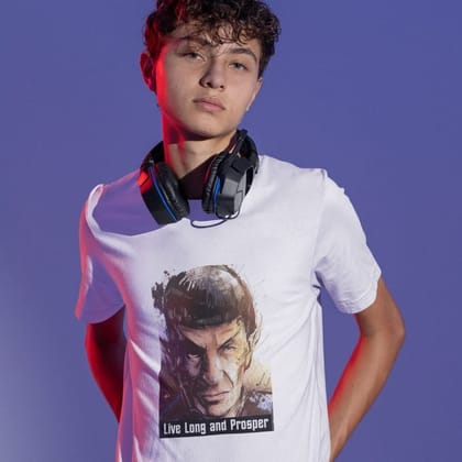 EqualLife Pure Cotton Chest Print T Shirt-Sifi Series-Live Long and Prosper-Spock-Design-3-by ZingerTees-Men-EL9120473-M