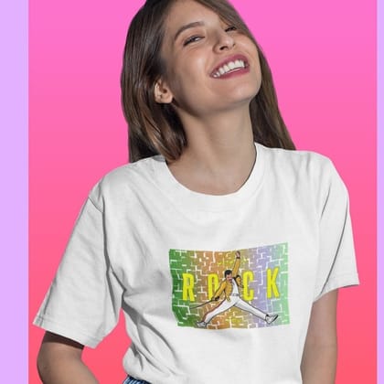 EqualLife Printed T Shirts-Tribute to Queen-Freddie Mercury-Rock Music-Design-3-by ZingerTees-Women-EL9120491