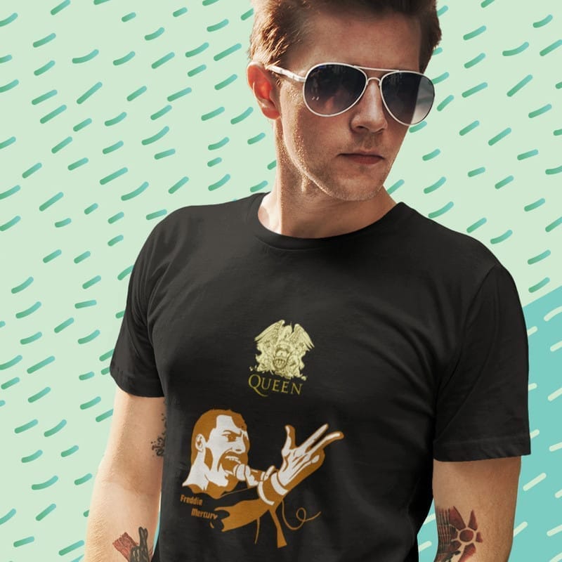 Latest Men EqualLife Printed T Shirts-Tribute to Queen-Freddie Mercury-Rock Music-Design-10-by Z