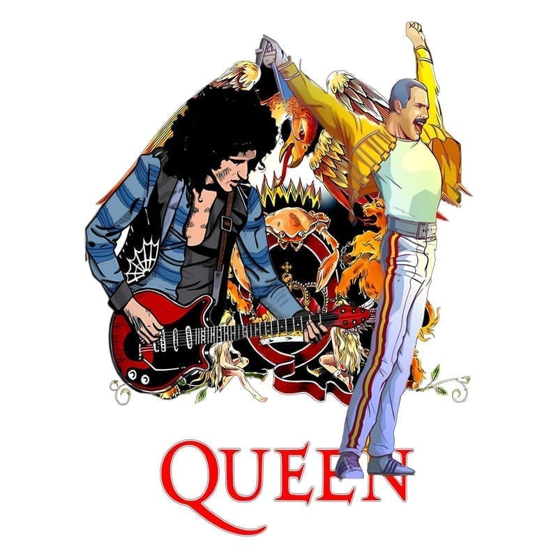 Chic Women EqualLife Printed T Shirts-Tribute to Queen-Freddie Mercury-Rock Music-Design-8-by Zi