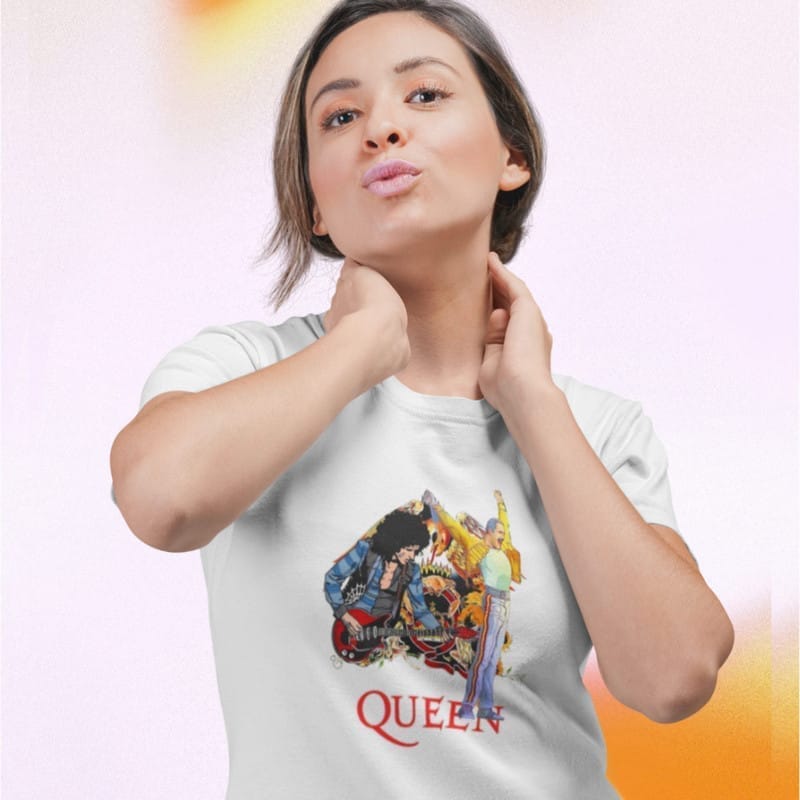 Chic Women EqualLife Printed T Shirts-Tribute to Queen-Freddie Mercury-Rock Music-Design-8-by Zi