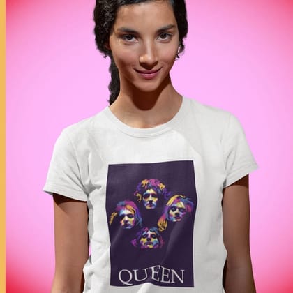 EqualLife Printed T Shirts-Tribute to Queen-Freddie Mercury-Rock Music-Design-7-by ZingerTees-Women-EL9120495
