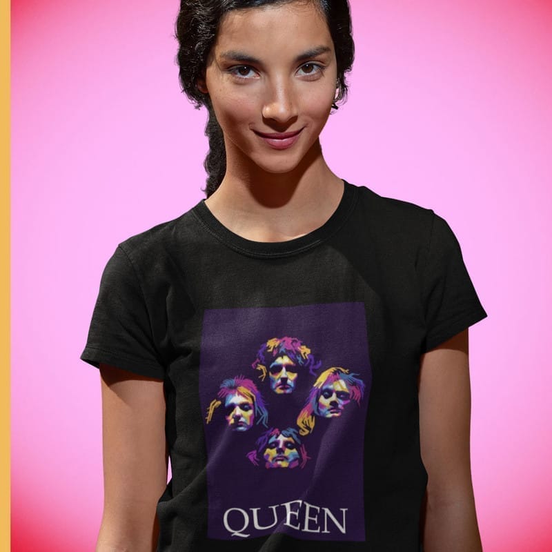 Modern Women EqualLife Printed T Shirts-Tribute to Queen-Freddie Mercury-Rock Music-Design-7-by 