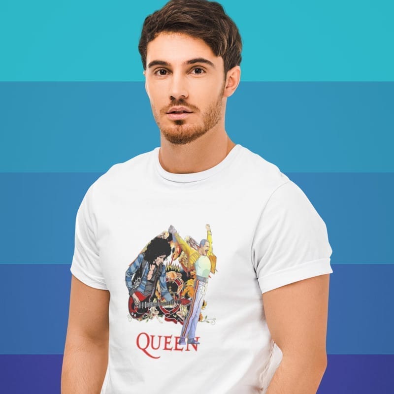 Elegant Men EqualLife Printed T Shirts-Tribute to Queen-Freddie Mercury-Rock Music-Design-8-by Z