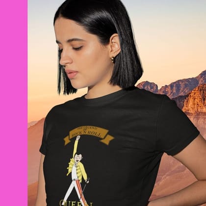 EqualLife Printed T Shirts-Tribute to Queen-Freddie Mercury-Rock Music-Design-6-by ZingerTees-Women-EL9120494