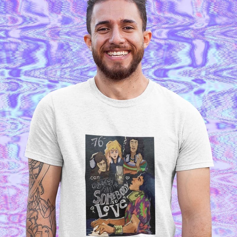 Top Men EqualLife Printed T Shirts-Tribute to Queen-Freddie Mercury-Rock Music-Design-5-by Zinge