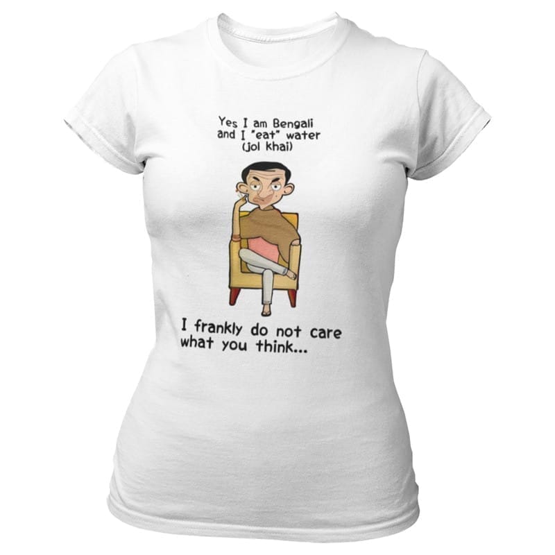 Sophisticated Women EqualLife Printed T Shirts-Bengali Collection - Bongs Eat Water - Jol Khai-b