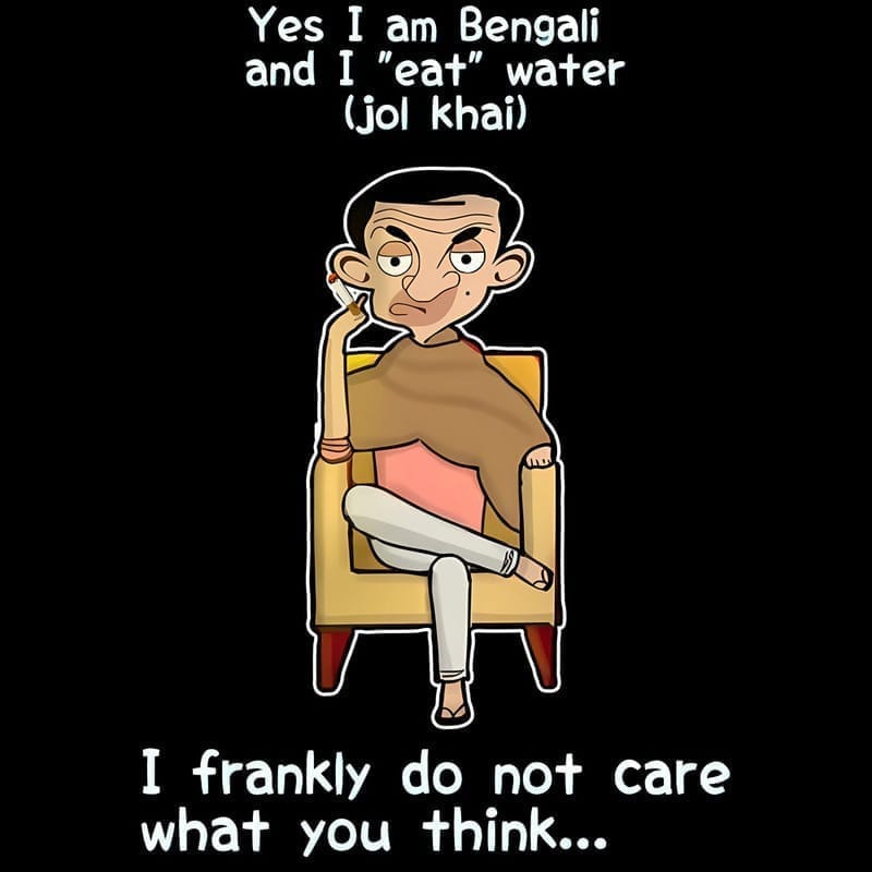 Chic Men EqualLife Printed T Shirts-Bengali Collection - Bongs Eat Water - Jol Khai-by ZingerTee
