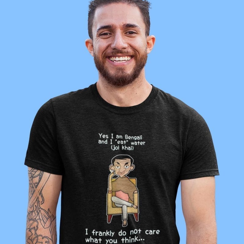 Chic Men EqualLife Printed T Shirts-Bengali Collection - Bongs Eat Water - Jol Khai-by ZingerTee
