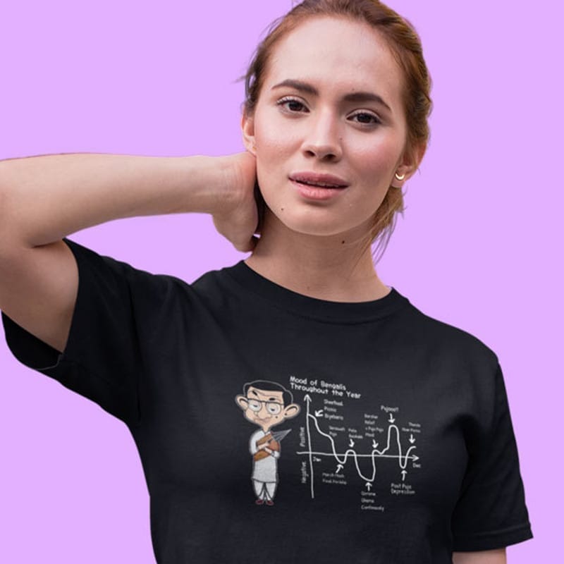 Stylish Women EqualLife Printed T Shirts-Bengali Collection - Bong Moods Throughout the Year-by 