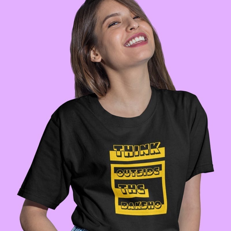 Affordable Women EqualLife Printed T Shirts-Bengali Collection - Bongs Think Out of the Baksho-b