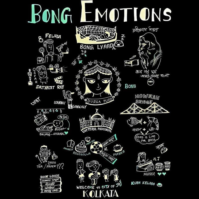 Sophisticated Women Equallife Printed T Shirts-Bengali Collection – Emotions Of Bongs-By Zingert