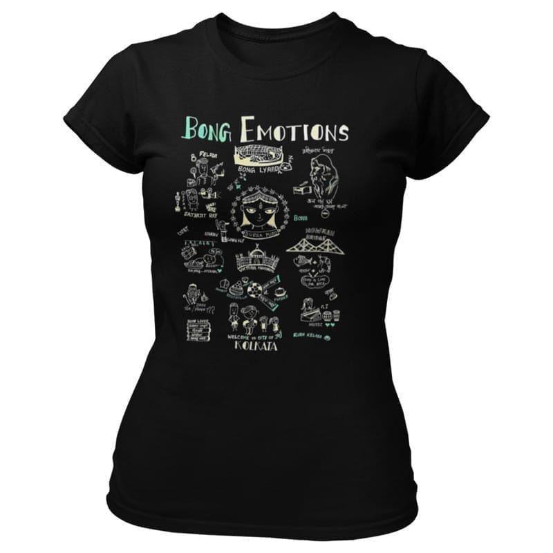 Sophisticated Women Equallife Printed T Shirts-Bengali Collection – Emotions Of Bongs-By Zingert
