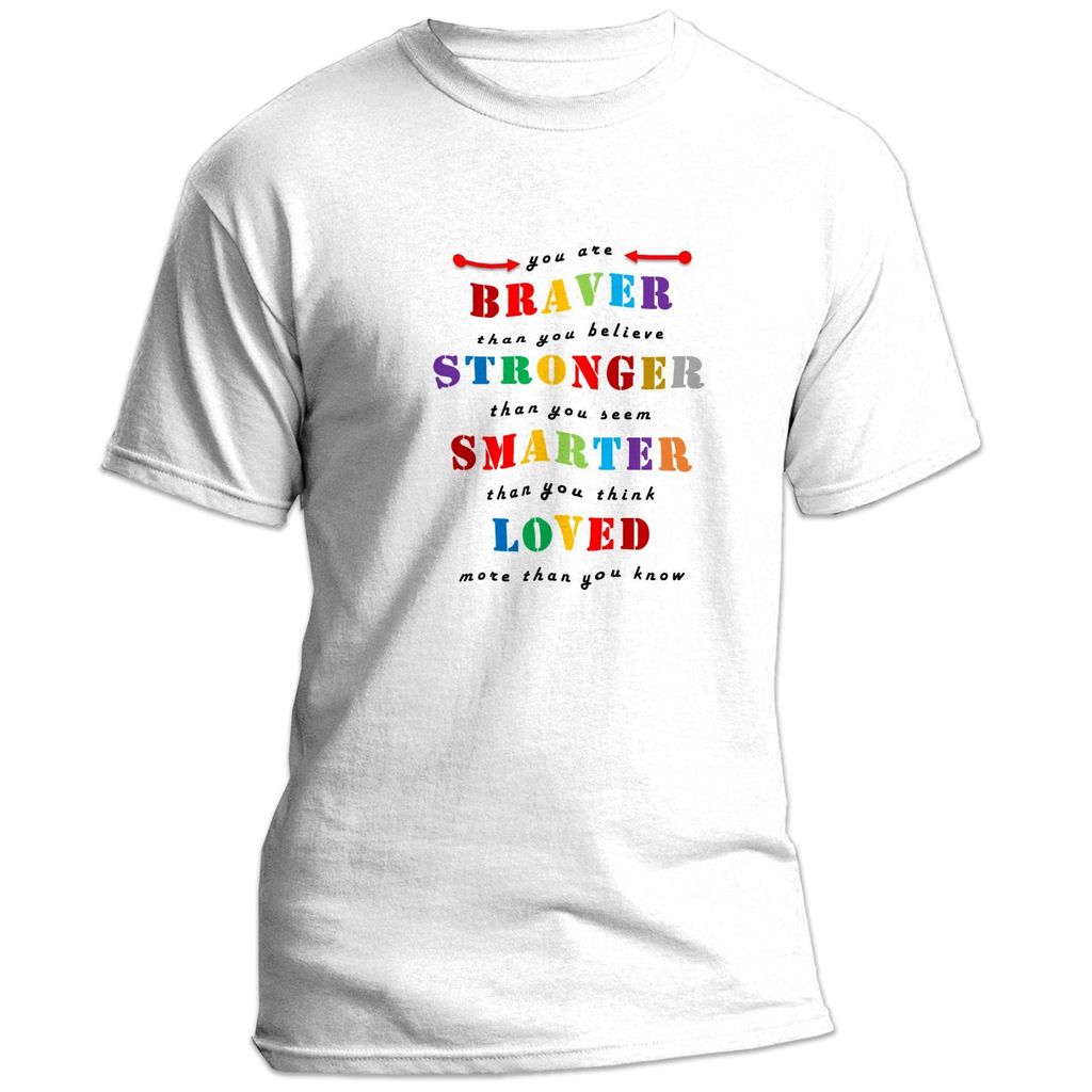 Stylish Men Equal Life Printed T Shirts-Inspire Series -Braver-Stronger-Smarter-Loved-by ZingerT
