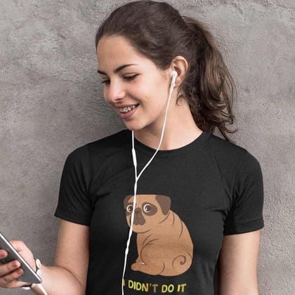 EqualLife Pure Cotton Bio-Washed T-Shirt Chest Printed-Funny Dog Life Series - 5 - I Didn't Do It Design-by ZingerTees-Men-EL9120135-M