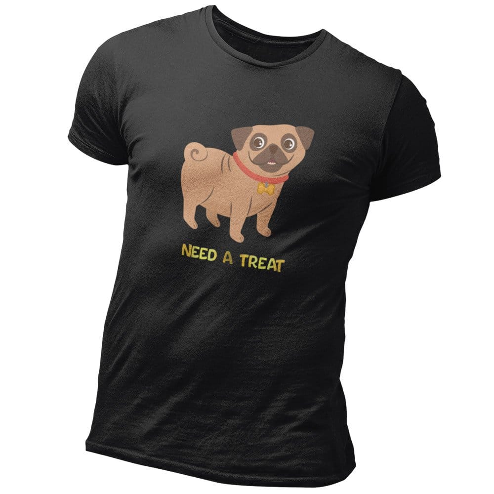 EqualLife Pure Cotton Bio-Washed T-Shirt Chest Printed-Funny Dog Life Series - 6 - Need a Treat Design-by ZingerTees-Men-EL9120136-M