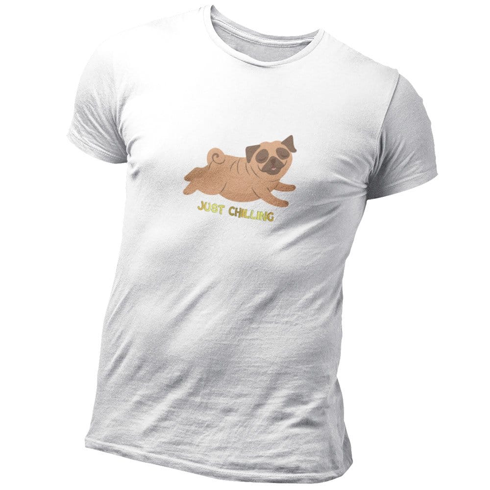 EqualLife Pure Cotton Bio-Washed T-Shirt Chest Printed-Funny Dog Life Series - 9 - Just Chilling Design-by ZingerTees-Women-EL9120139-F