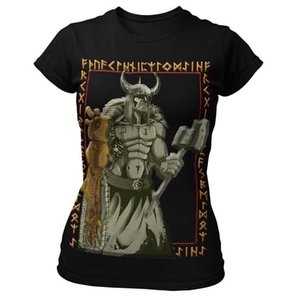 EqualLife Pure Cotton Bio-Washed T-Shirt Chest Printed-Viking Gods Series - Thor Odinson The Mightiest Warrior God of Thunder Design-by ZingerTees-Men-EL9120279-M