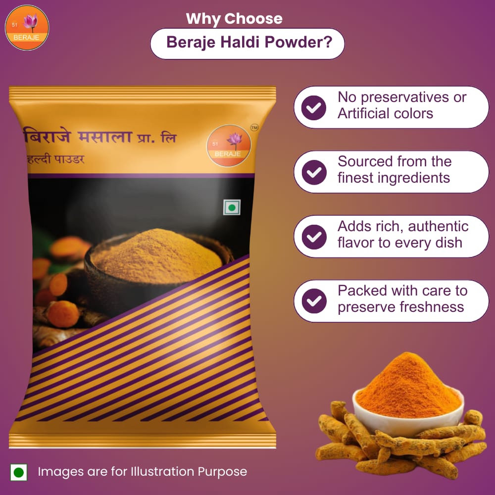 Beraje Organic Haldi Powder 15 G , Combo of 30 Pcs