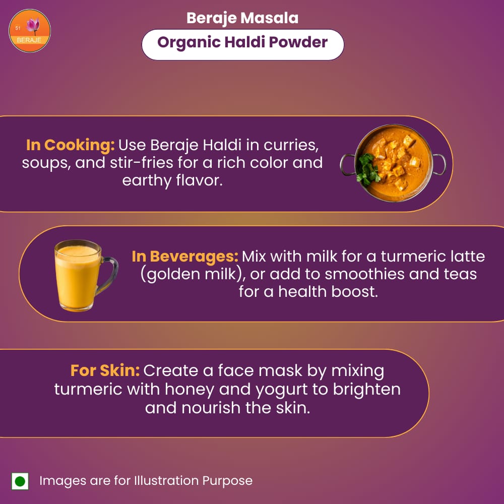 Beraje Organic Haldi Powder 15 G , Combo of 30 Pcs