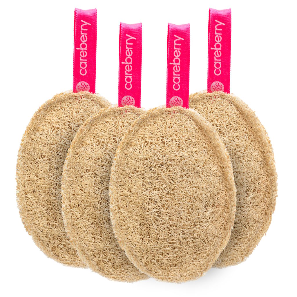 Careberry's Natural Exfoliating Bath Loofah Pack of 4 - Body Care - Loofah and Other Tools | Buy online on ZillyBuy