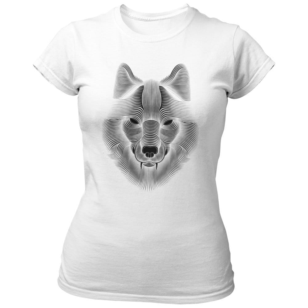 EqualLife Pure Cotton Bio-Washed Chest Printed T-Shirt - Eco Earth - Wolf Design 1 - by ZingerTees-Women-EL9120541-F