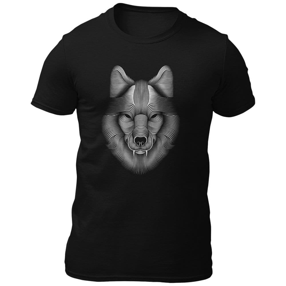 EqualLife Pure Cotton Bio-Washed Chest Printed T-Shirt - Eco Earth - Wolf Design 1 - by ZingerTees-Men-EL9120541-M