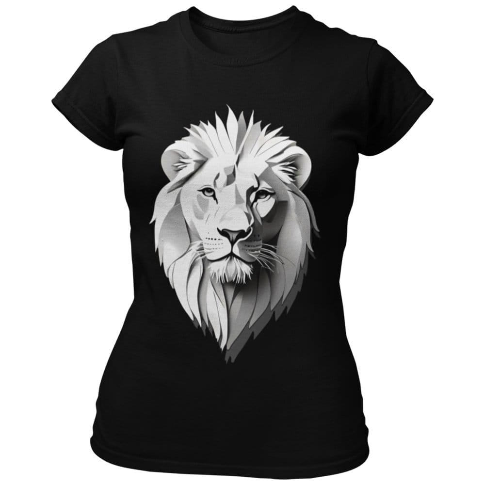 EqualLife Pure Cotton Bio-Washed Chest Printed T-Shirt - Eco Earth - Lion Design 4 - by ZingerTees-Women-EL9120536-F