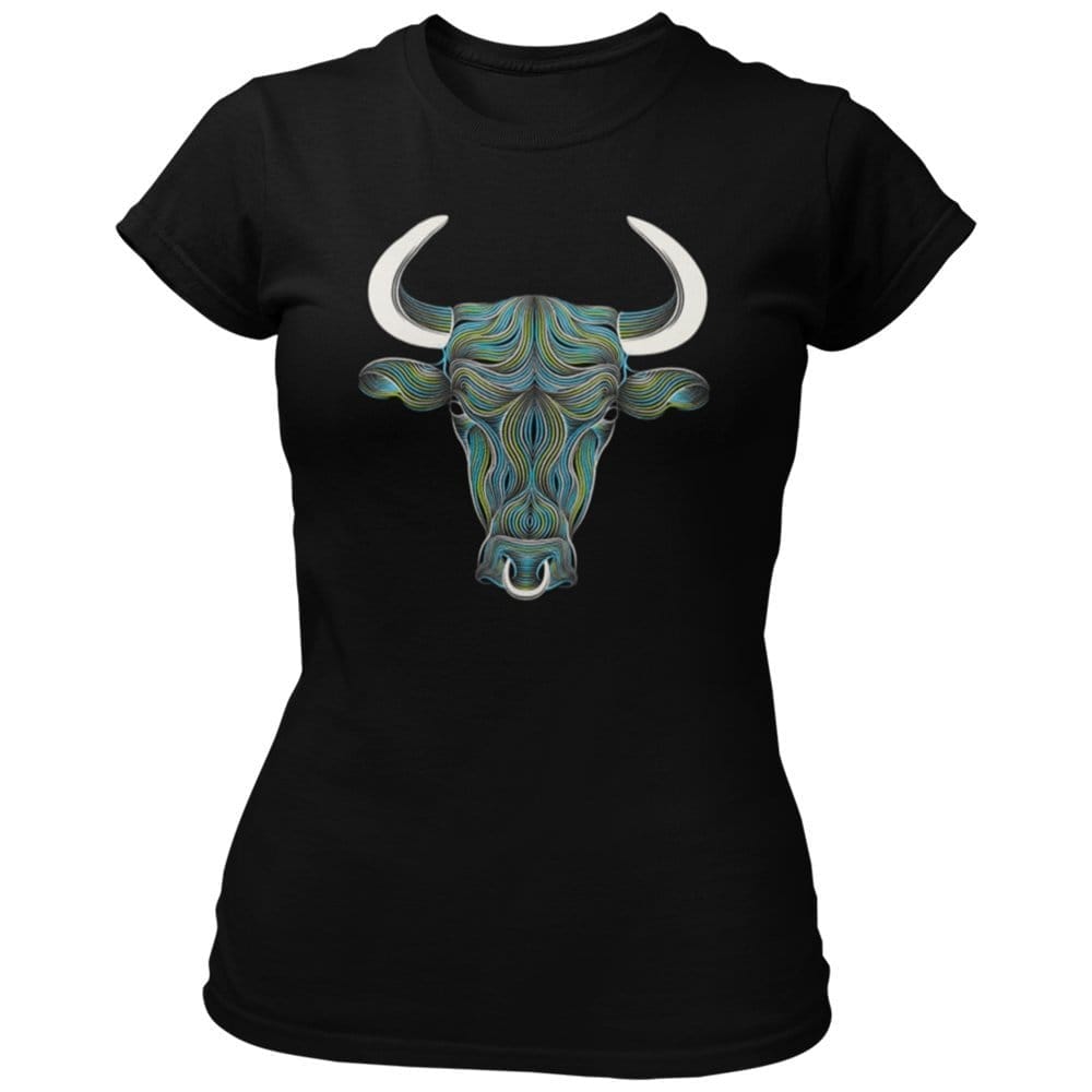 EqualLife Pure Cotton Bio-Washed Chest Printed T-Shirt - Eco Earth - The Bull - by ZingerTees-Women-EL9120534-F