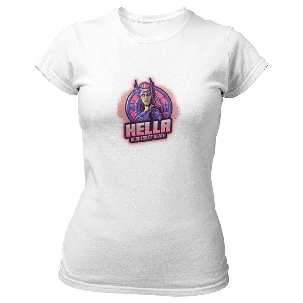 EqualLife Pure Cotton Bio-Washed T-Shirt Chest Printed-Viking Gods Series - Fearsom Hella The Goddess of Death Design-by ZingerTees-Women-EL9120288-F