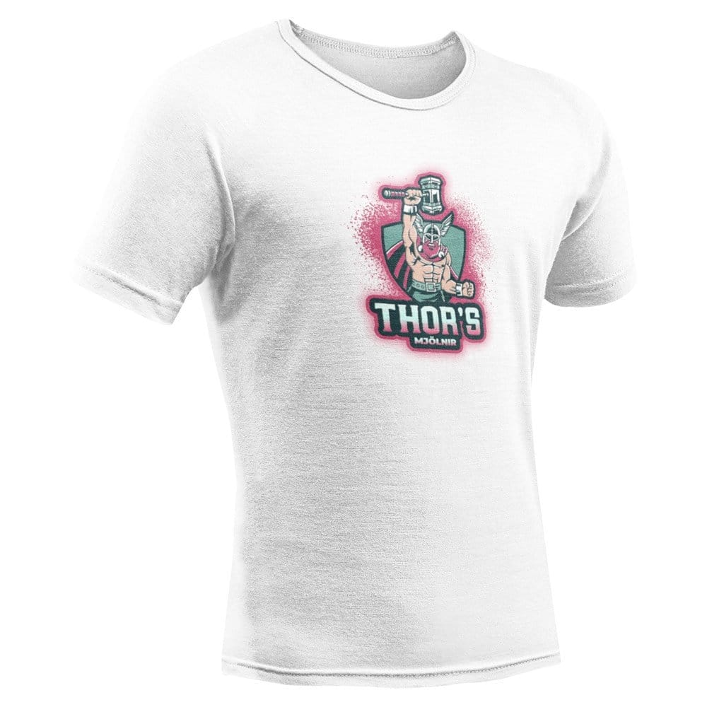 EqualLife Pure Cotton Bio-Washed T-Shirt Chest Printed-Viking Gods Series - The Mighty Thor Odinson's Hammer Mjöllnir Design-by ZingerTees-Women-EL9120287-F
