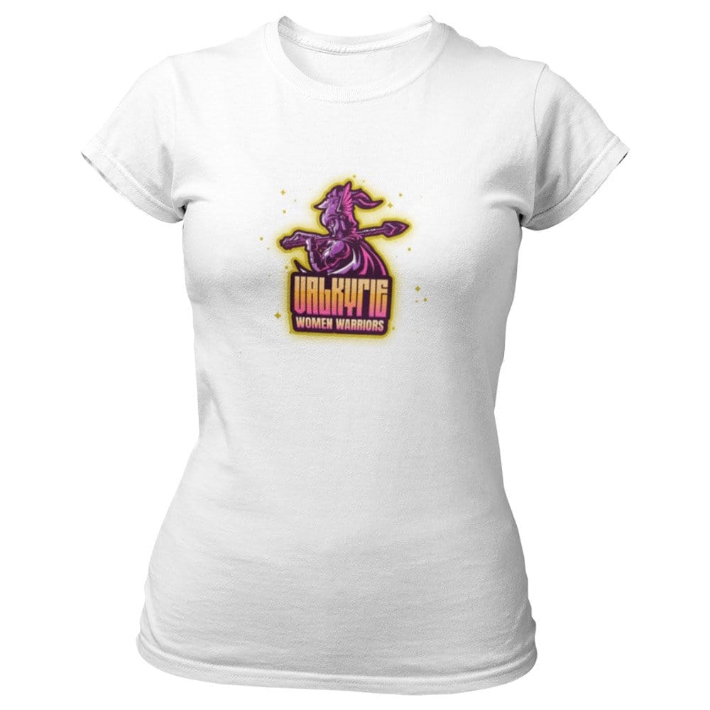 EqualLife Pure Cotton Bio-Washed T-Shirt Chest Printed-Viking Gods Series - Mighty Valkyrie Women Warrior Design-by ZingerTees-Women-EL9120286-F