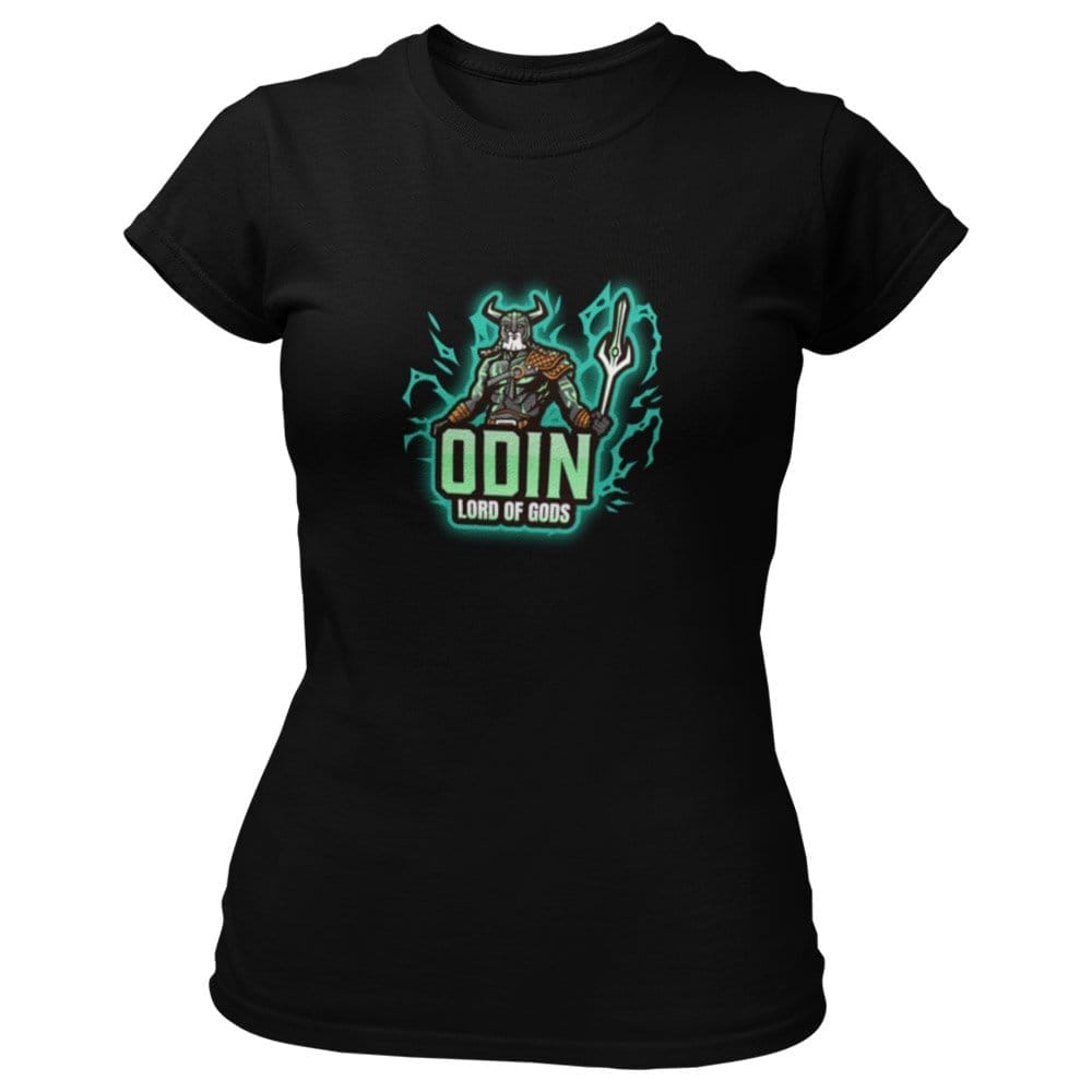 EqualLife Pure Cotton Bio-Washed T-Shirt Chest Printed-Viking Gods Series - Odin The Lord of Gods Design-by ZingerTees-Women-EL9120285-W