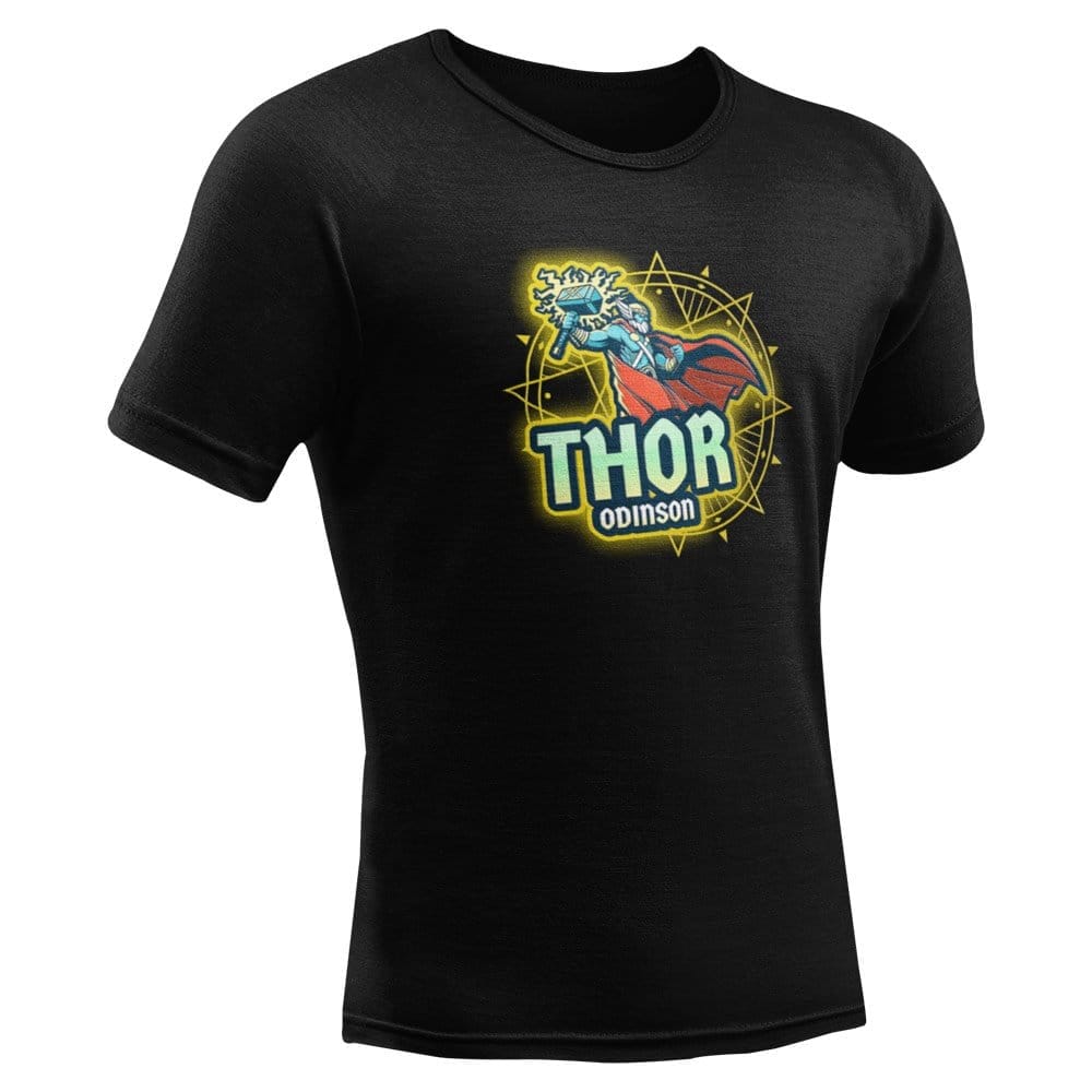 EqualLife Pure Cotton Bio-Washed T-Shirt Chest Printed-Viking Gods Series - Thor Odinson The Mighty Warrior Design-by ZingerTees-Men-EL9120284-M