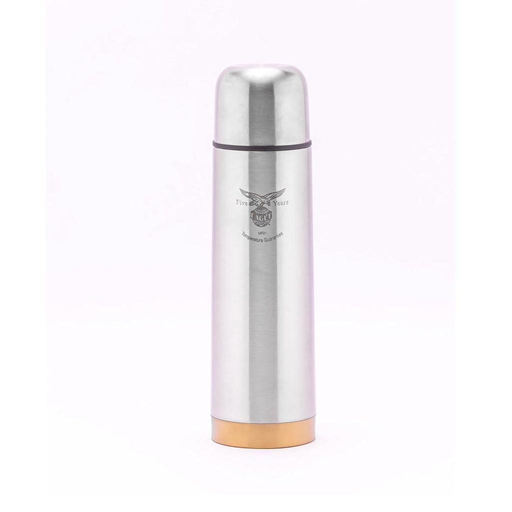 Eagle Gold Sleek Vacuum Flask with 5 Years Temperature Guarantee, Stainless Steel, Silver , 1L