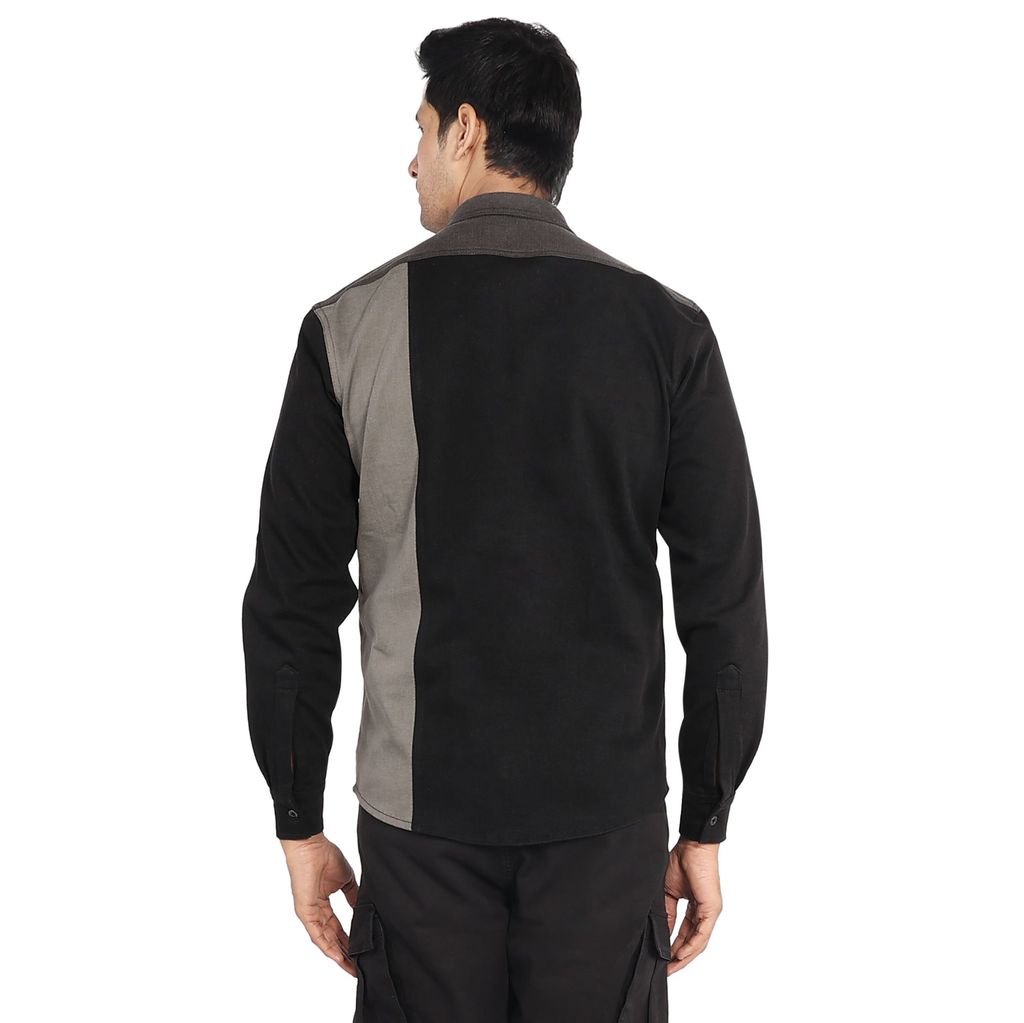 Men's Color-Block Biker Shacked In Washed Denim