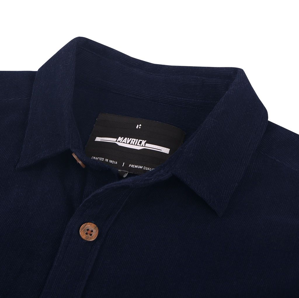 Men's Regular Fit Corduroy Shirt With Elbow Patch