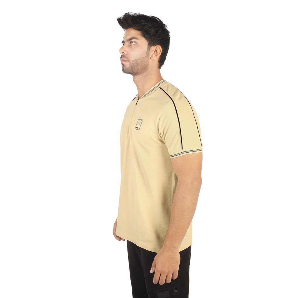 Men's Zip-Up Bomber Neck Polo T-Shirt
