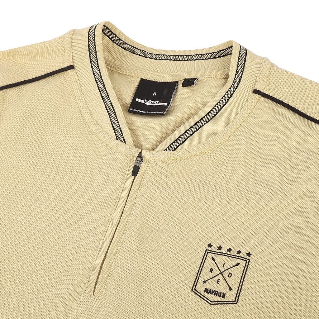 Men's Zip-Up Bomber Neck Polo T-Shirt