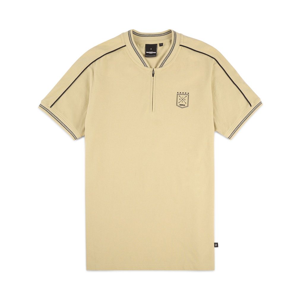 Men's Zip-Up Bomber Neck Polo T-Shirt