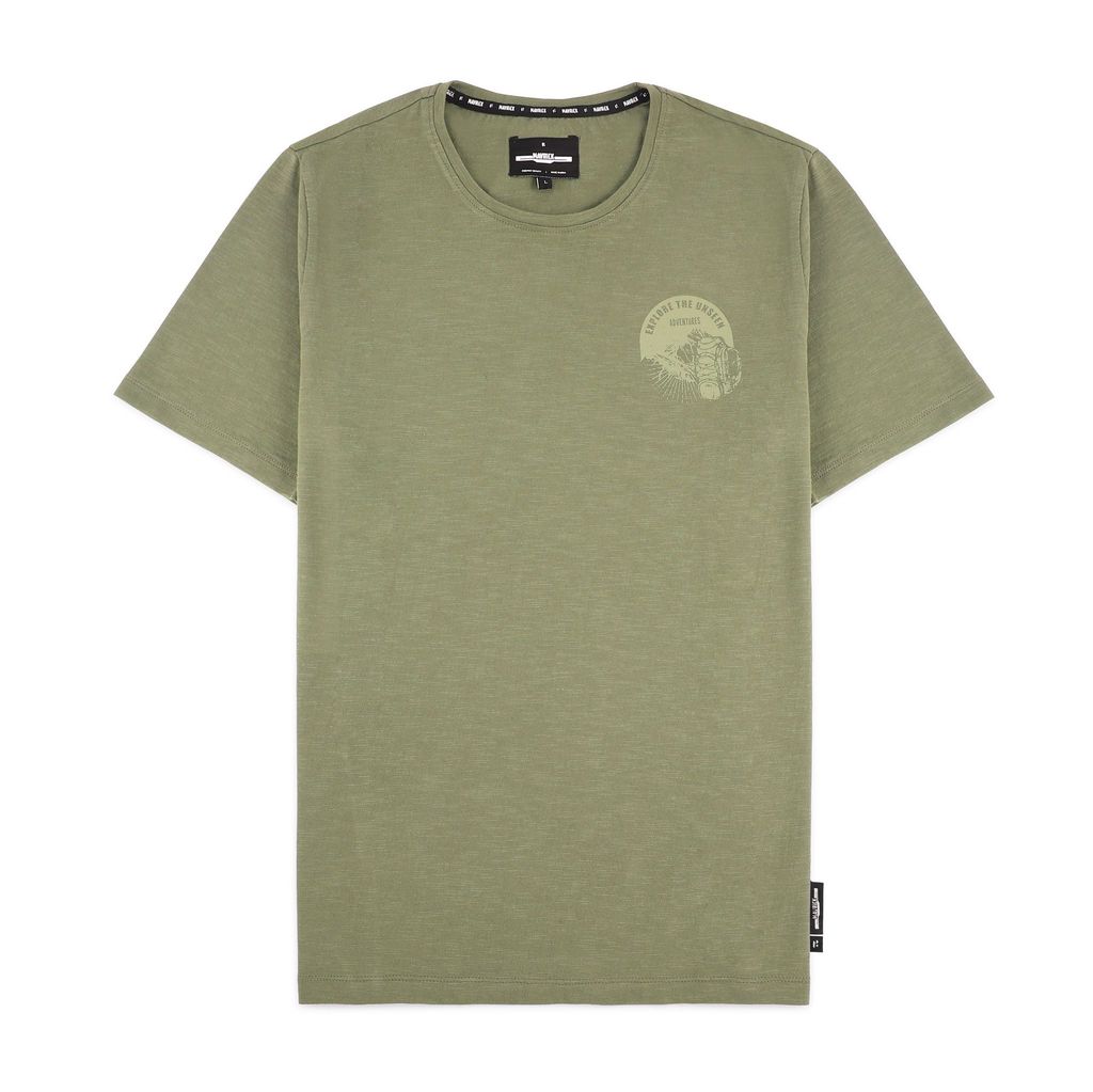 Men's Textured Round Neck Graphic T-Shirt