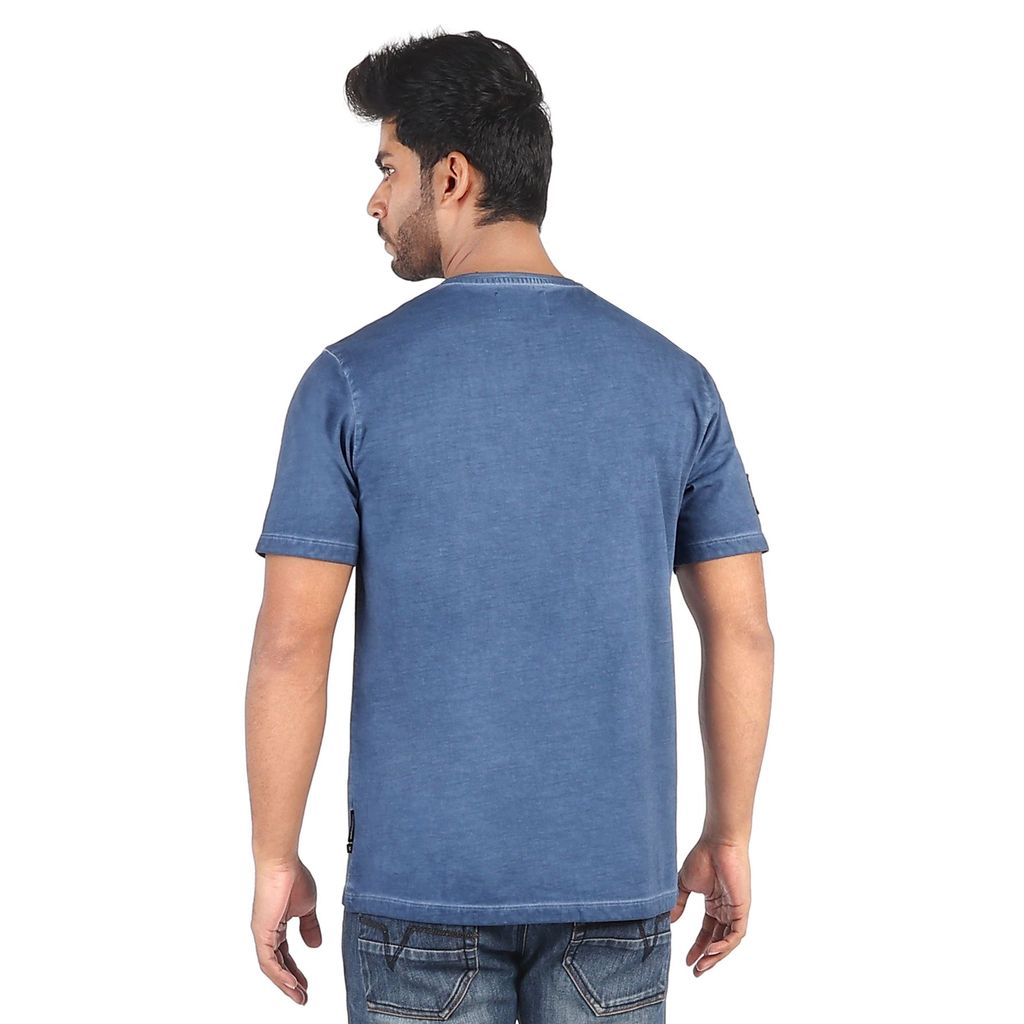 Men's Overdyed Round Neck Cotton T-Shirt