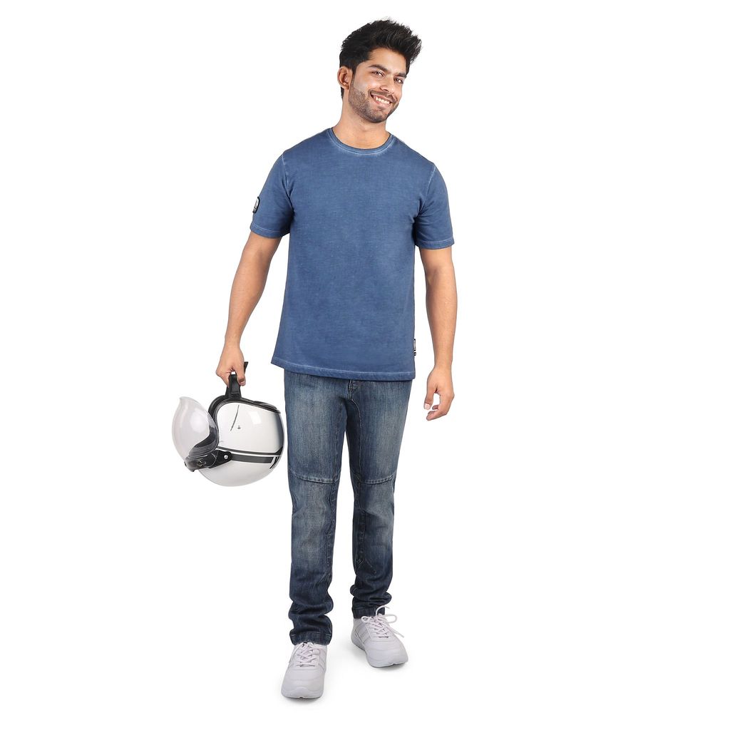 Men's Overdyed Round Neck Cotton T-Shirt