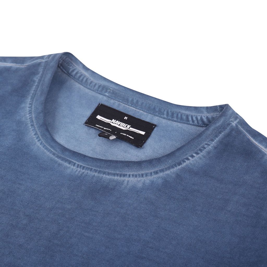 Men's Overdyed Round Neck Cotton T-Shirt
